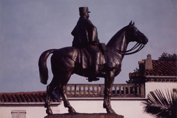 Equestrian statue of Marshal Joffre in Rivesaltes, France
