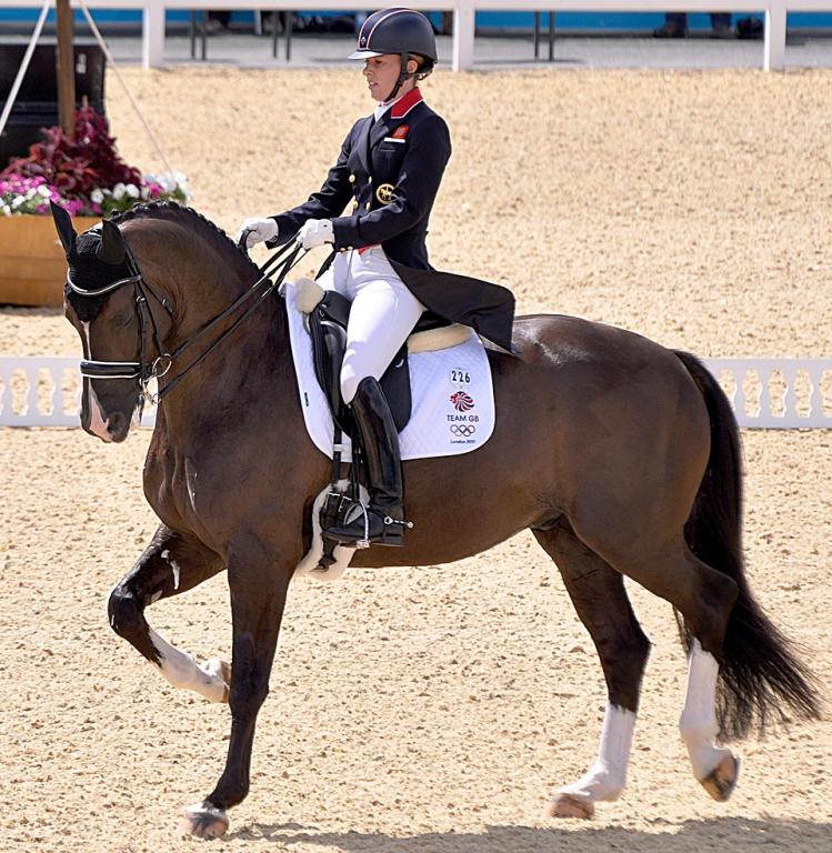 Un cavalier et son cheval de dressage de haut niveau exécutent une série de mouvements sur lesquels ils seront jugés. - CC BY-SA 3.0 - Nordlicht8