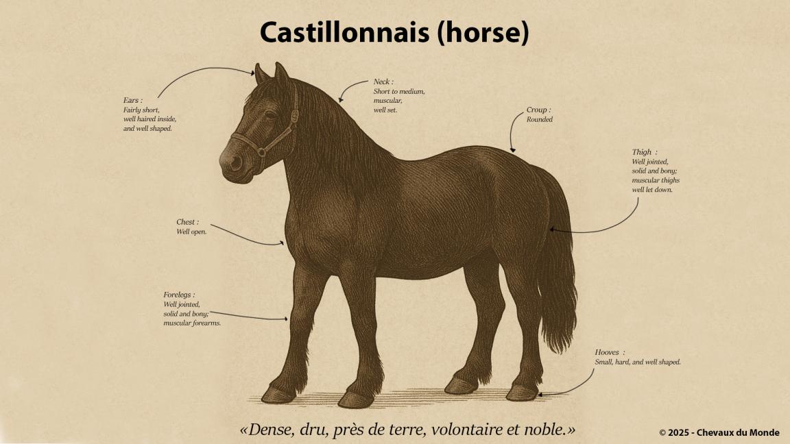 Horse Castillonnais - Illustration Standard of Breed